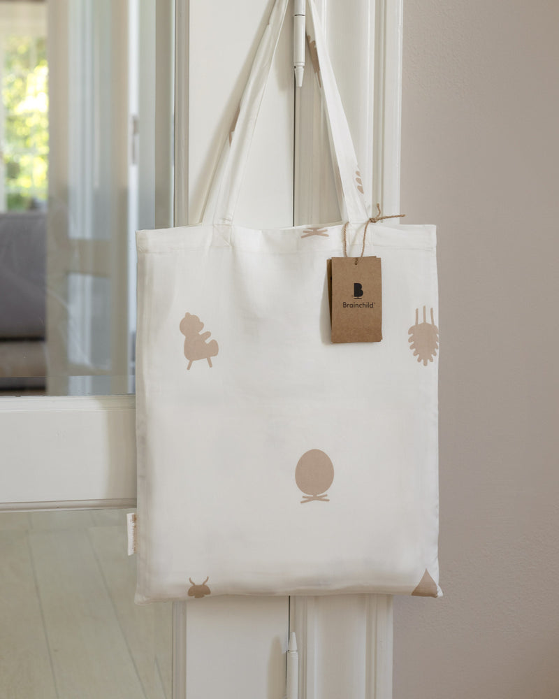 Brainchild – Tote bag – Designikoner – Vit/Sandfärgad